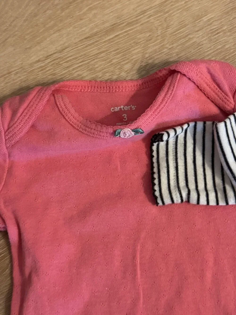 Carter’s Baby Girl 0-3M Long Sleeve Bodysuit Bundle | Set of 4 Infant Onesies |
